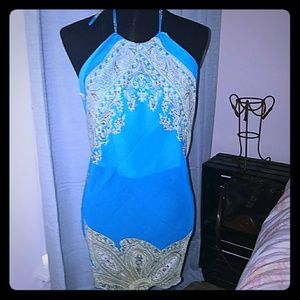 Handmade Turquoise scarf top from Indonesia